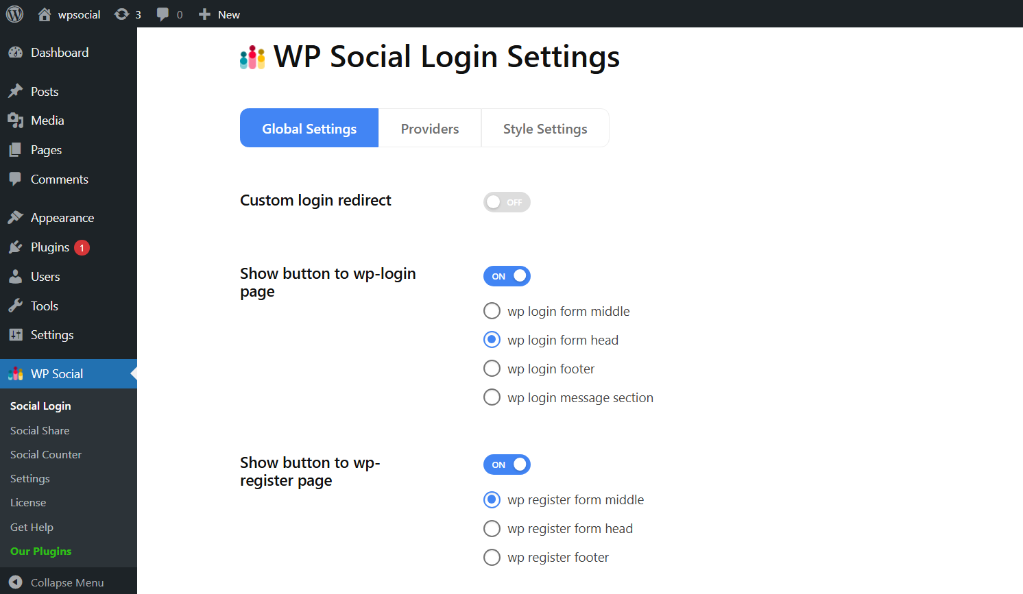 add a login button to your WordPress login page