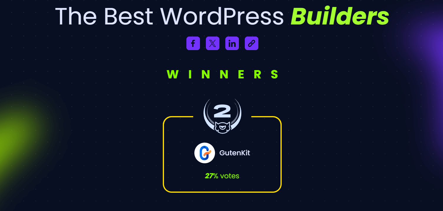 GutenKit template monster award 2025