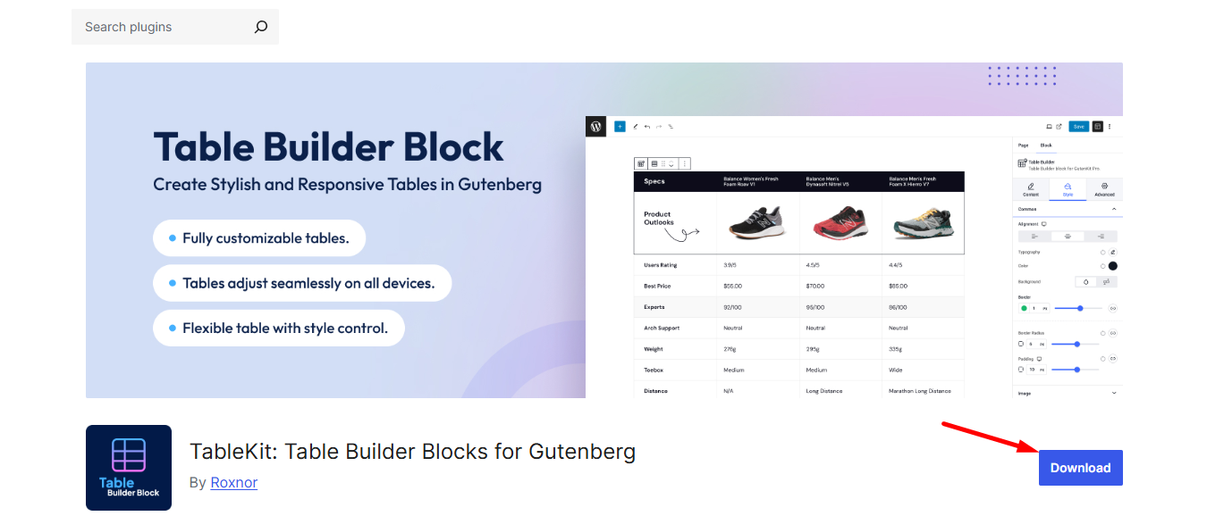 TableKit the best WordPress table builder plugins
