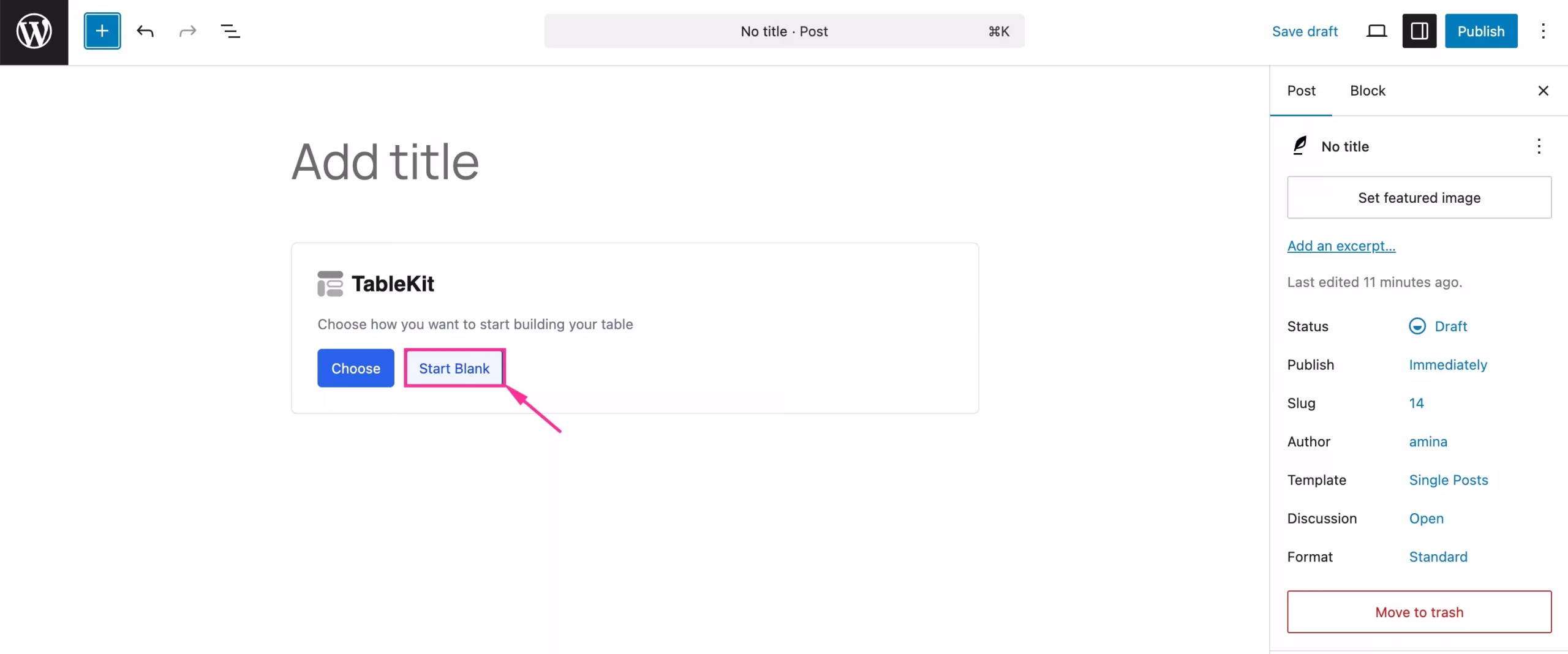 Adding tables in WordPress with TableKit