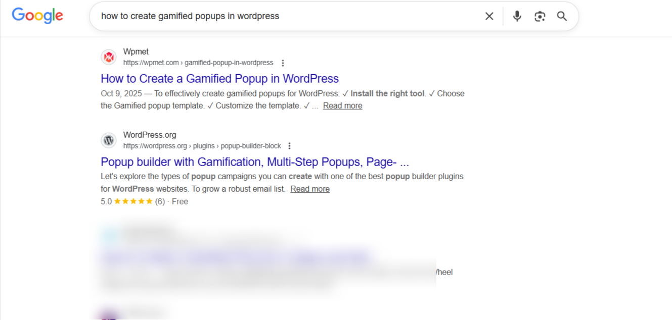 Wpmet Blog ranked in SERP