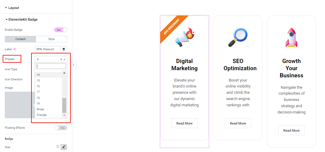 ElementsKit Global Badge Module For Elementor