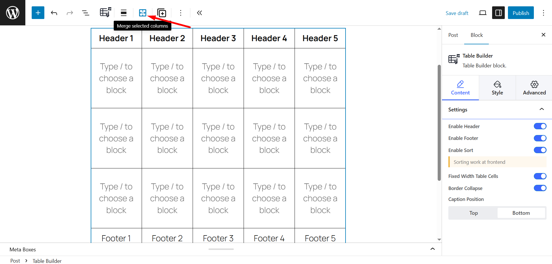 Find Merge selected columns icon