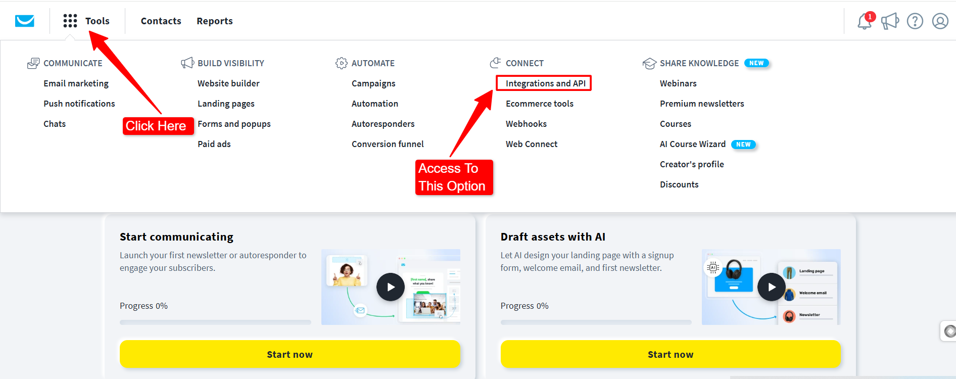 Get Response API Key for PopupKit