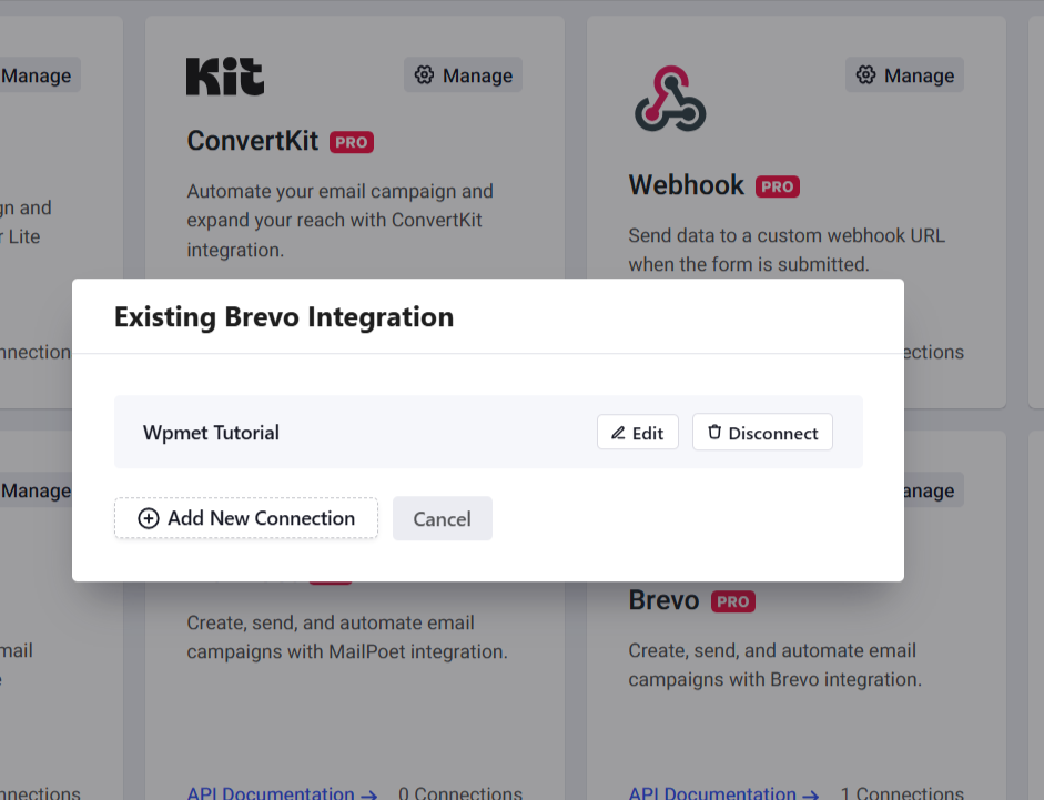 Add Brevo Account for PopupKit