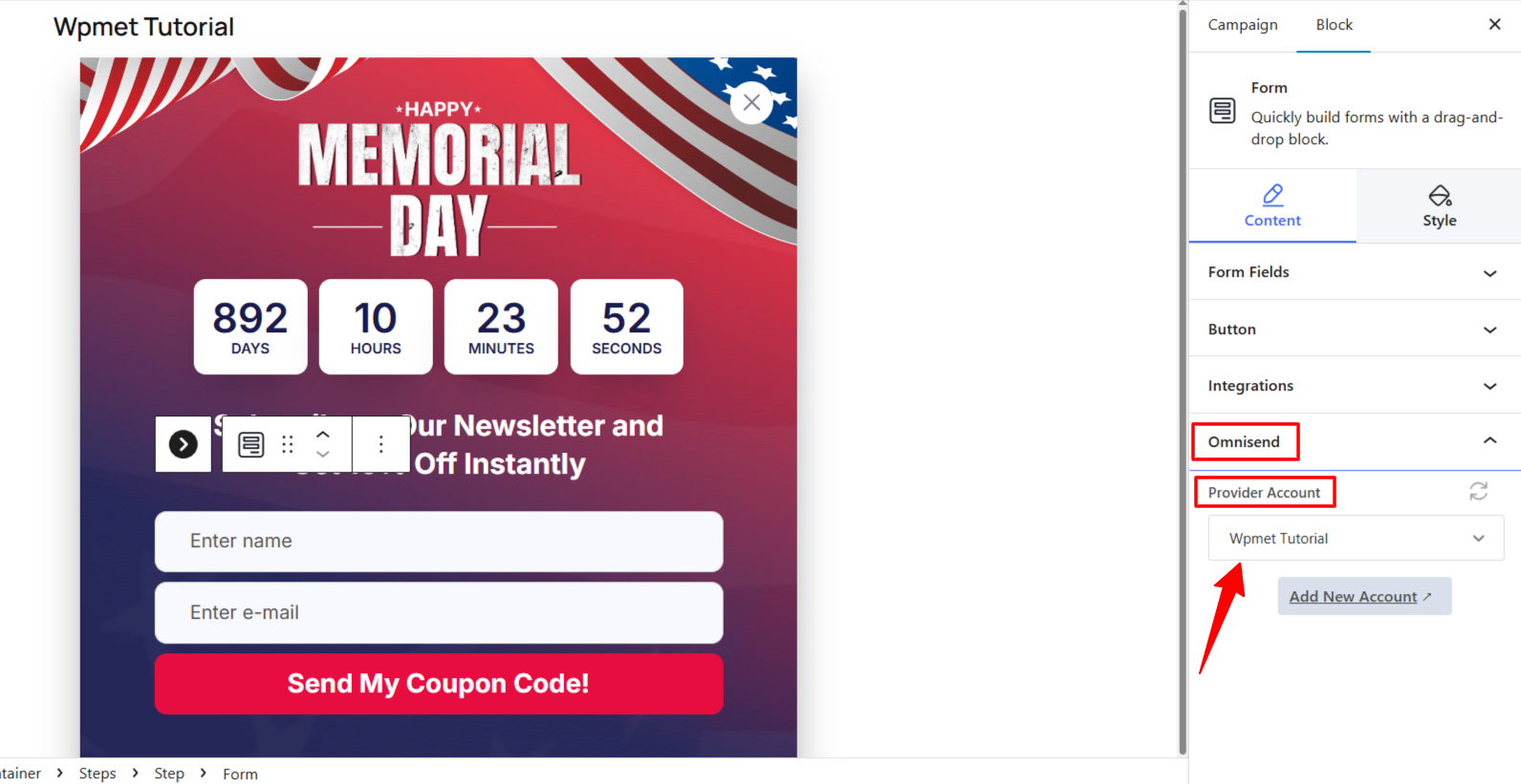 Connect PopupKit Campaign with Omnisend