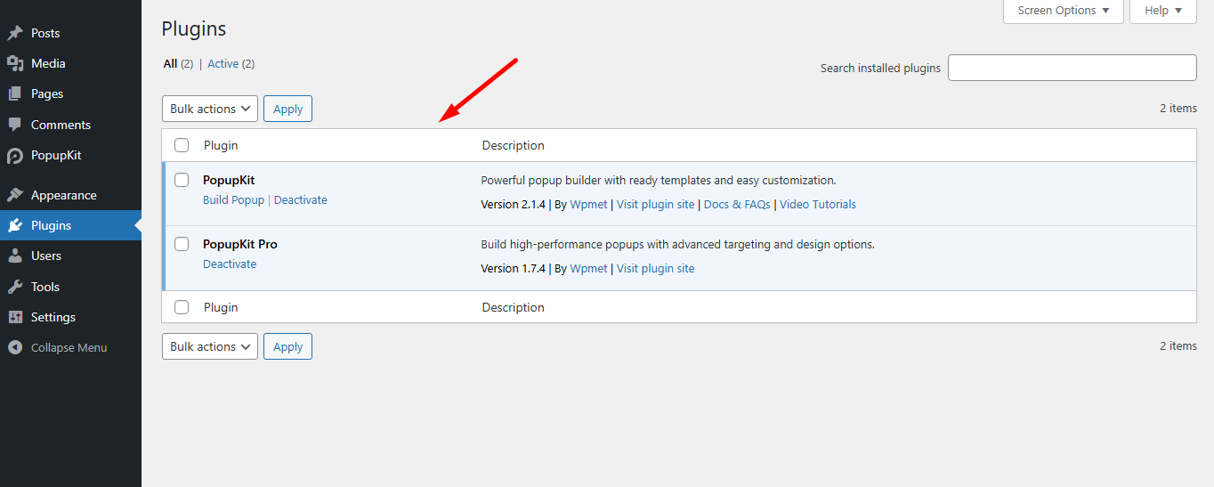 Install PopupKit and ensure it is active