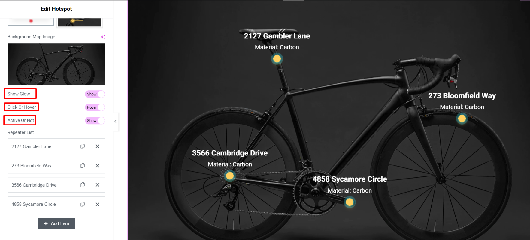 Configure Elementor Image Hotspot