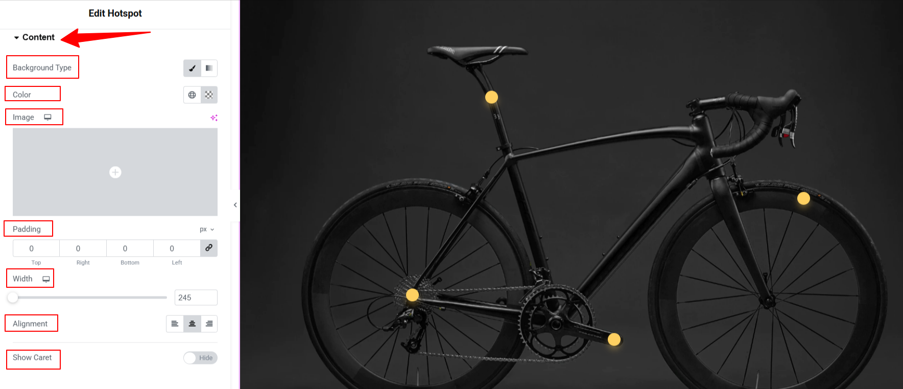 Customize Elementor Image Hotspot