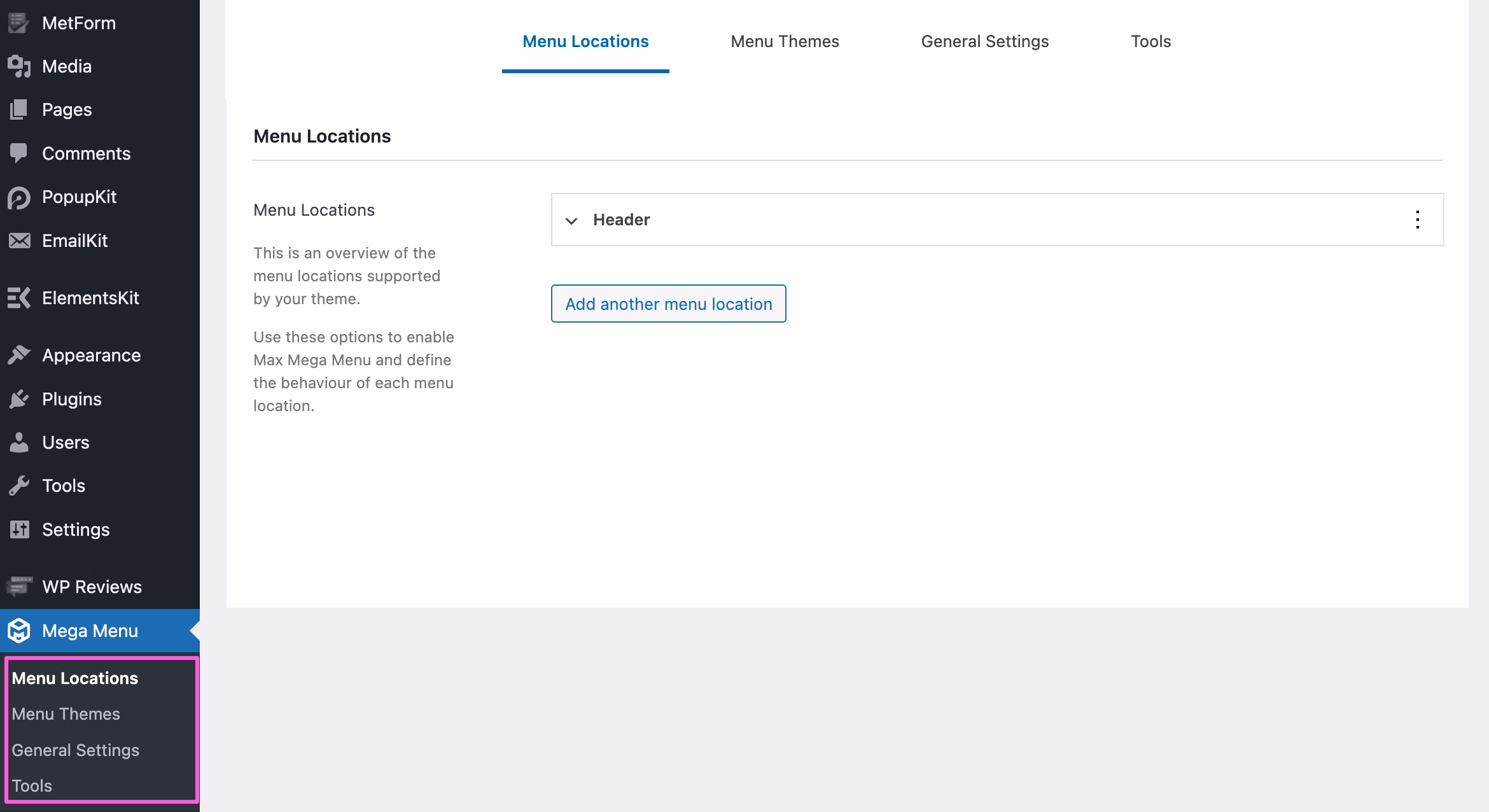 Max Mega Menu Builder experience